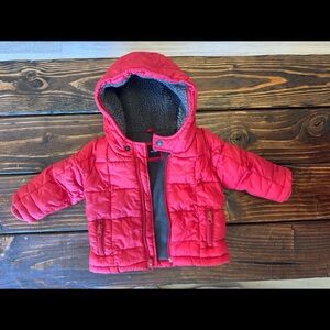 GAP Baby Red and Gray Fleece Jacket